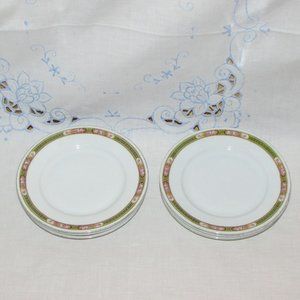 6 Antique Bread or Cake Plates Romeoff by MZ ALTROHLAU Green Band CZECHOSLOVAKIA